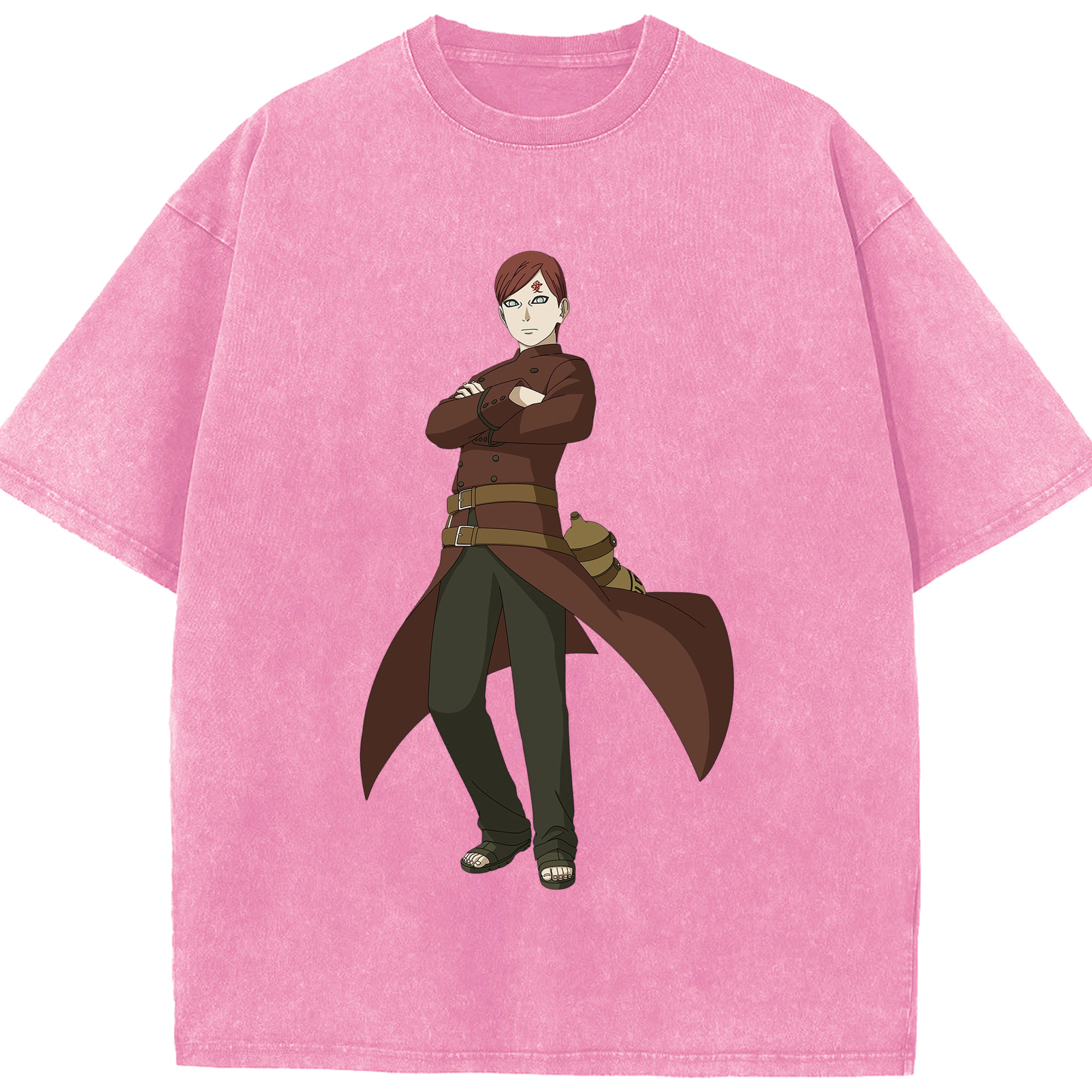 （画像用） NARUTO -ナルト- ガアラ Gaara 綿100% ヴィンテージ風 半袖Tシャツ（フロントプリント）